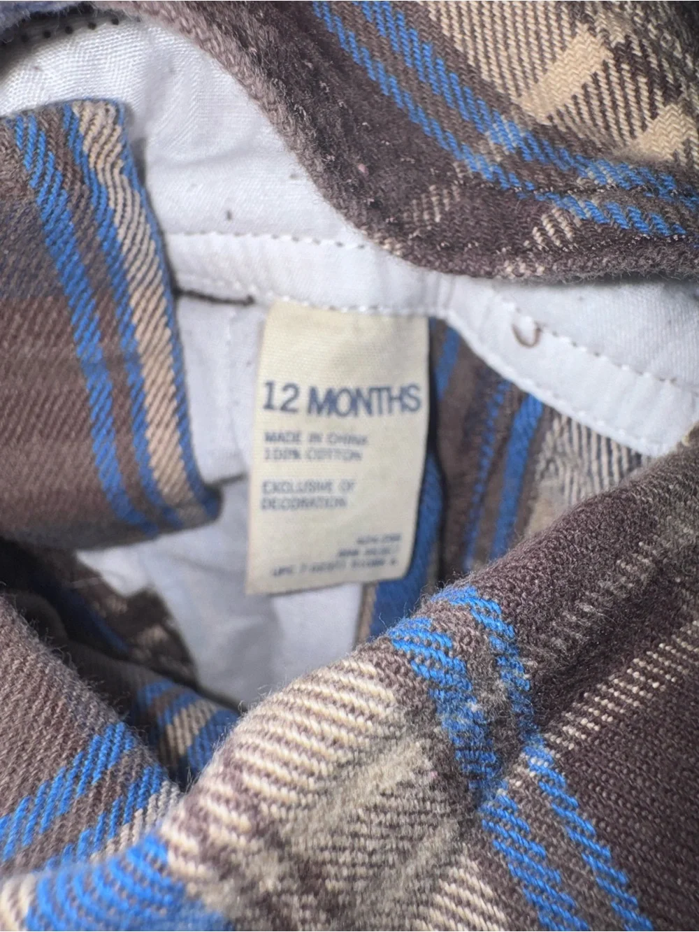 OshKosh B'gosh Blue Plaid Kids Overalls 12 months